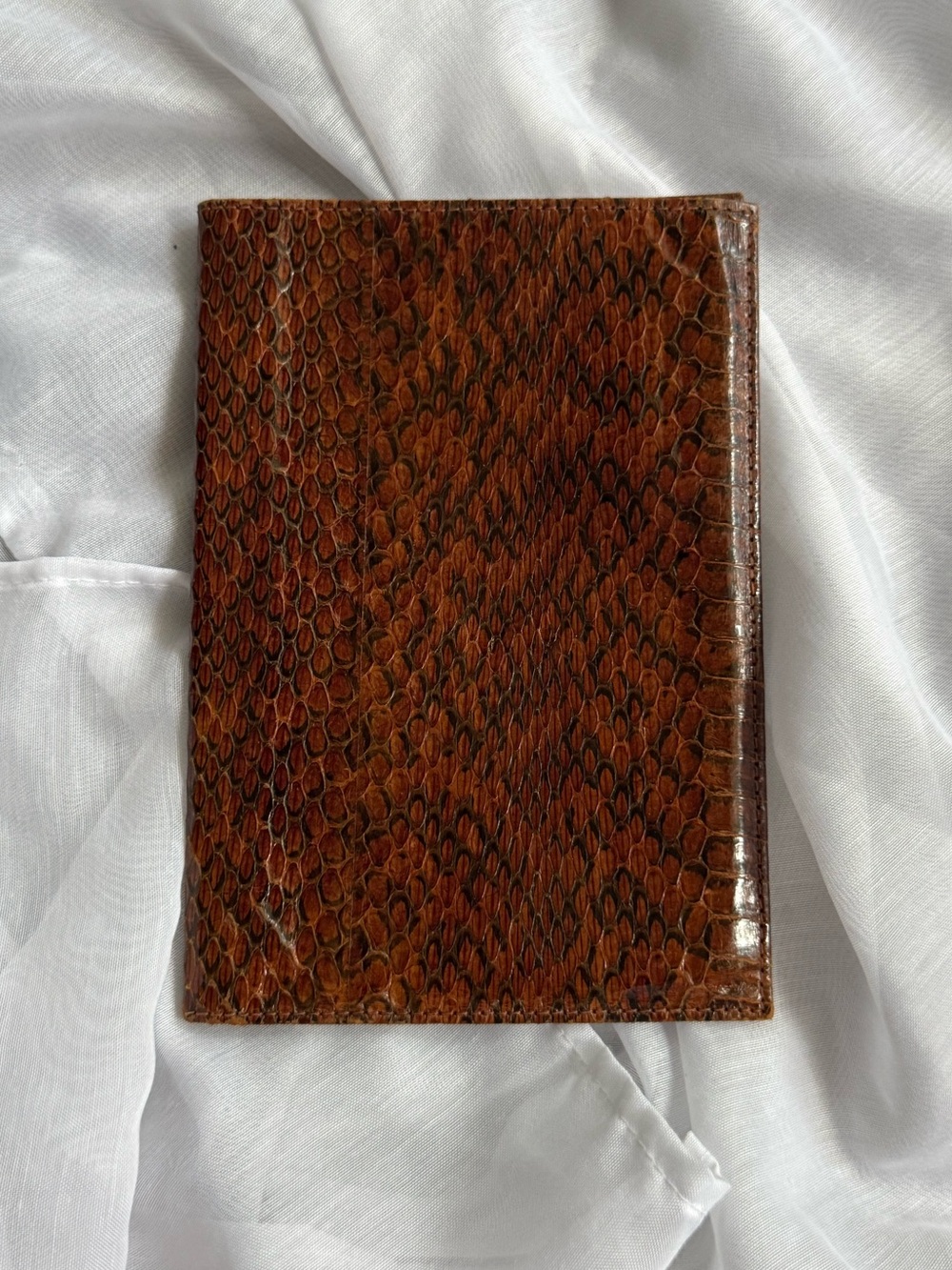Leather Snakeskin Print Passport Cover